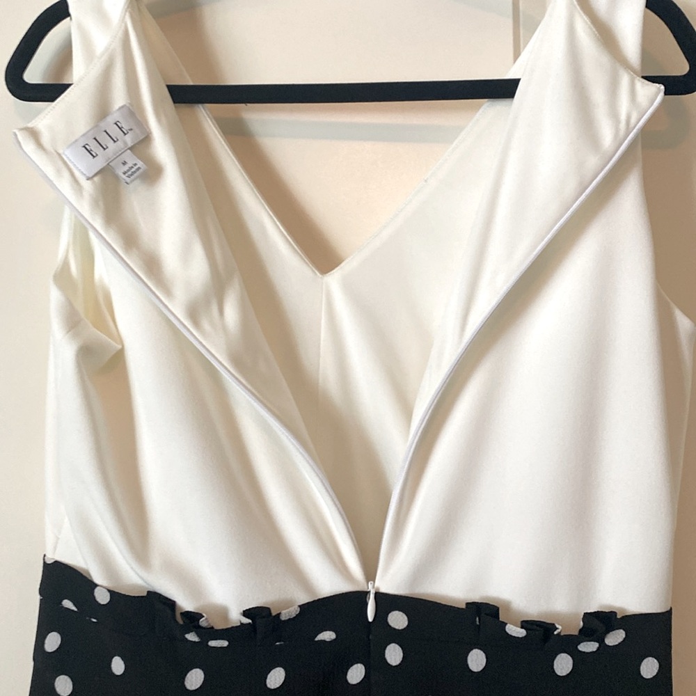 Women’s black and white polka dotted jumpsuit Size Medium - Picture 3 of 9